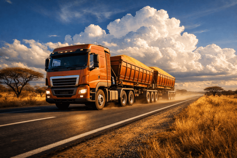 Find dry bulk loads in Southern Africa - tipper truck on SADC freight corridor