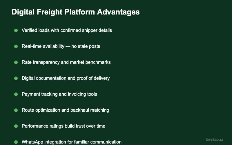 Digital freight platform advantages for truck operators in Africa