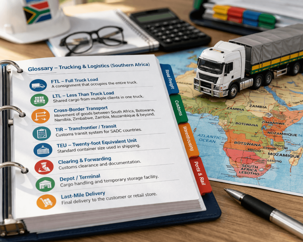 South African truck driver using smartphone to find freight loads