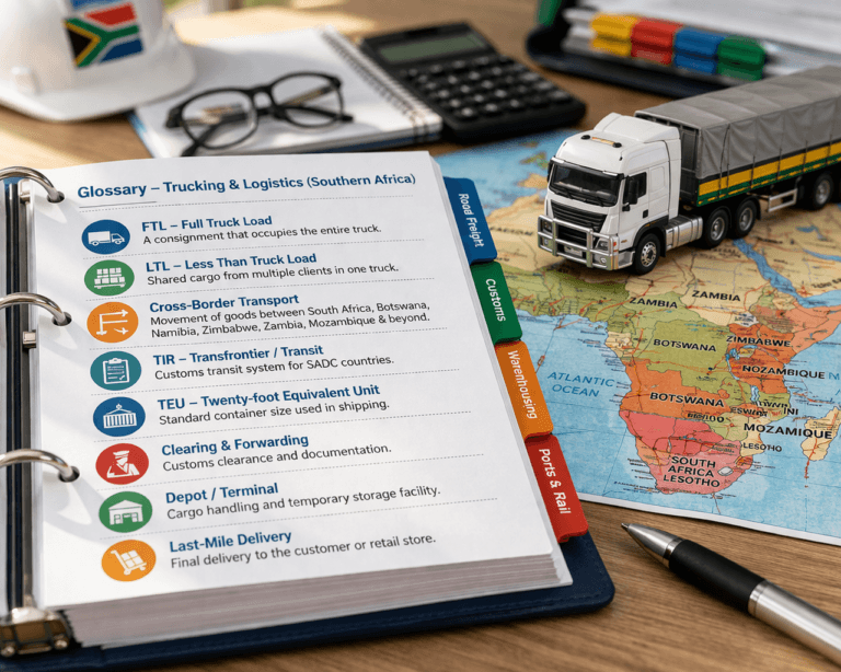 South African truck driver using smartphone to find freight loads
