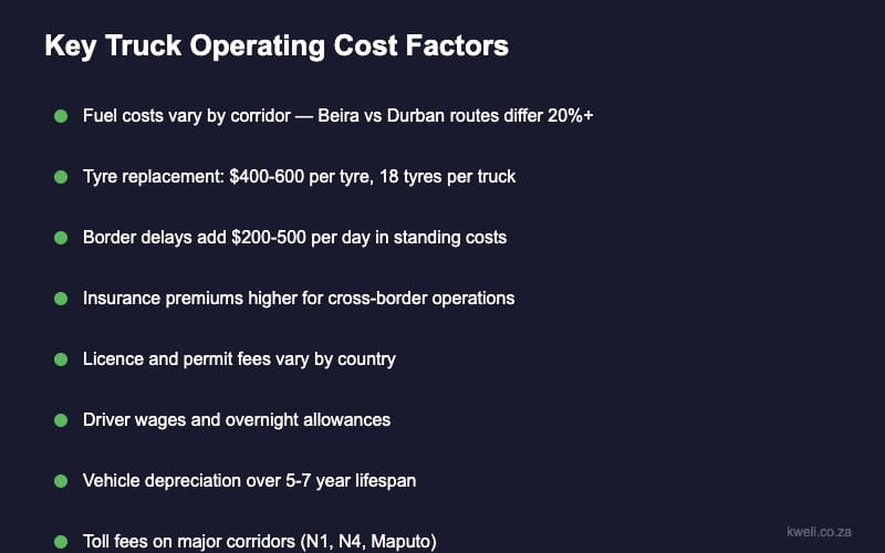 Key truck operating cost factors in Africa