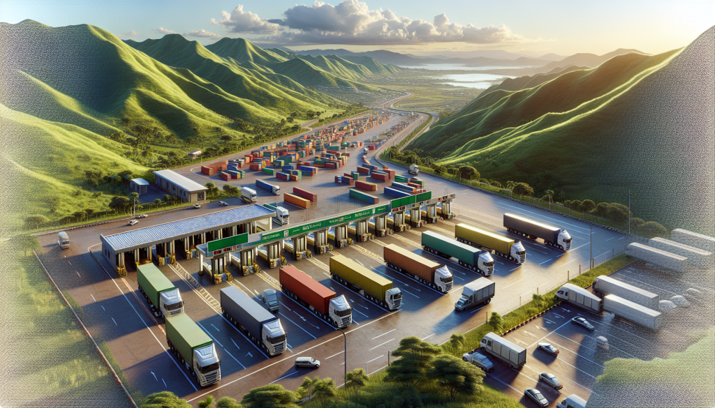 Trucks at Forbes Border Post between Zimbabwe and Mozambique near Mutare city