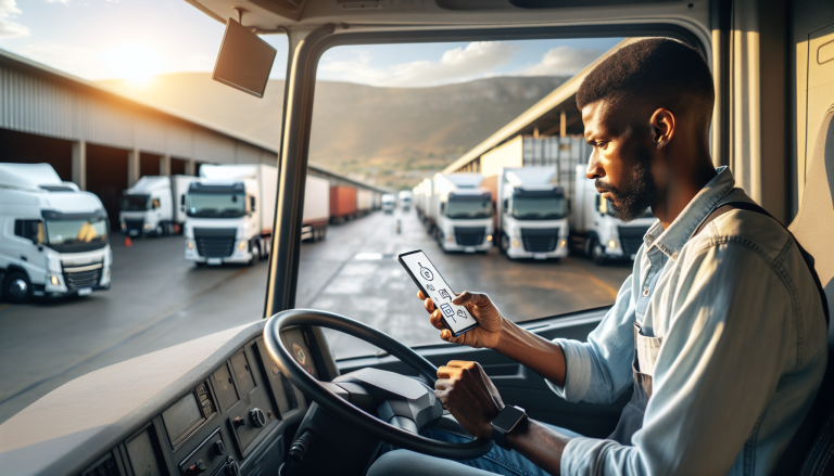 South African truck driver using Kweli app to find freight loads via WhatsApp