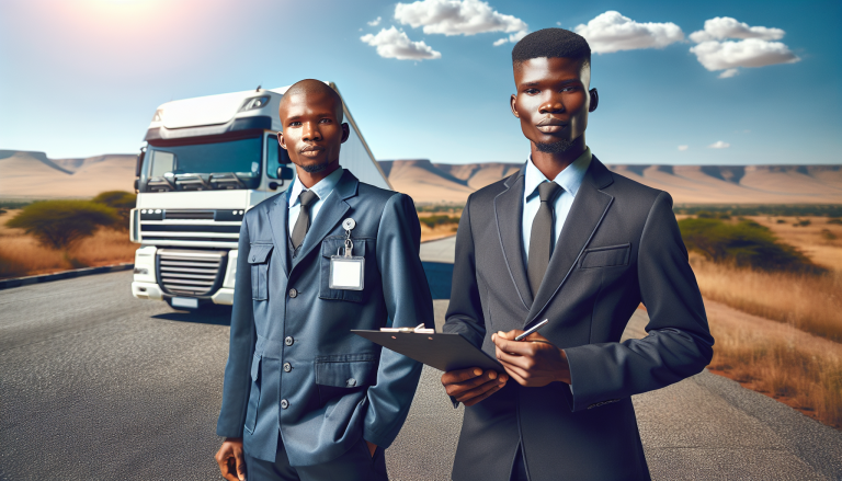 SADC professional driver certificate — truck driver holding PDP and cross-border permit documents