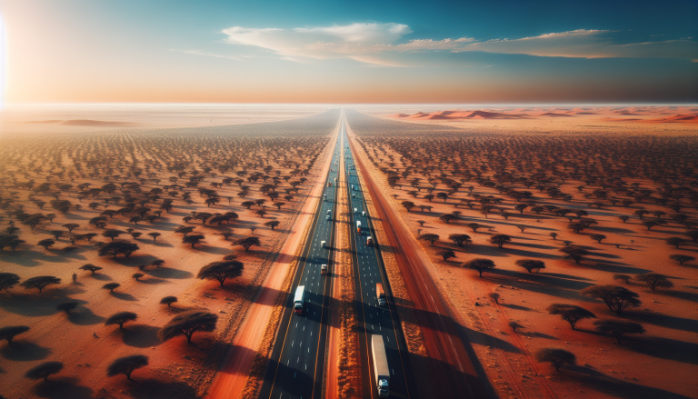 SADC route distances guide — map showing freight corridors between Johannesburg, Harare and Lusaka