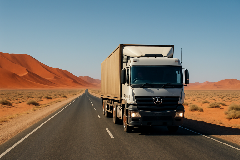Namibia truck loads - truck on Trans-Oranje Corridor to Windhoek